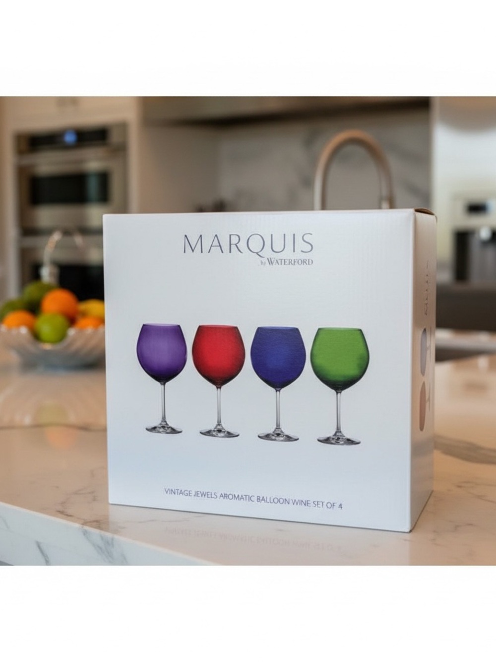 Marquis By Waterford Vintage Jewels Aromatic Balloon Wine Glass Set of 4 - NEW